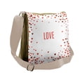 thumbnail image 1 of Love Messenger Bag, Romance Illustration Heart, Unisex Cross-body, by Ambesonne, 1 of 2