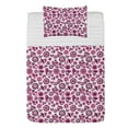 thumbnail image 1 of Love Microfiber Bedspread Set, Pink Hearts and Circles Doodle Style Romantic Floral Design, Soft Bedding Set with Pillow Shams & Comforter, 3 Sizes, Pink Black White, by Ambesonne, 1 of 1