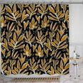 thumbnail image 1 of She Love Mid Century Leaf Shower Curtain Abstract Vintage Boho Yellow Leaves Art Shower Curtain with Metal Hooks 72x72 Inch Waterproof Polyester Bathroom Curtain, 1 of 6