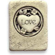 Love Mini Stone Wall Plaque Garden Statue Figurine, Original Sculpture Handcrafted In Stone, Artisan Made