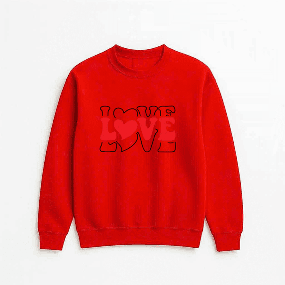 Love Minimalist Modern Simple Quote Artistic Graphic Casual Sweatshirt, for men & women, up to size 5XL