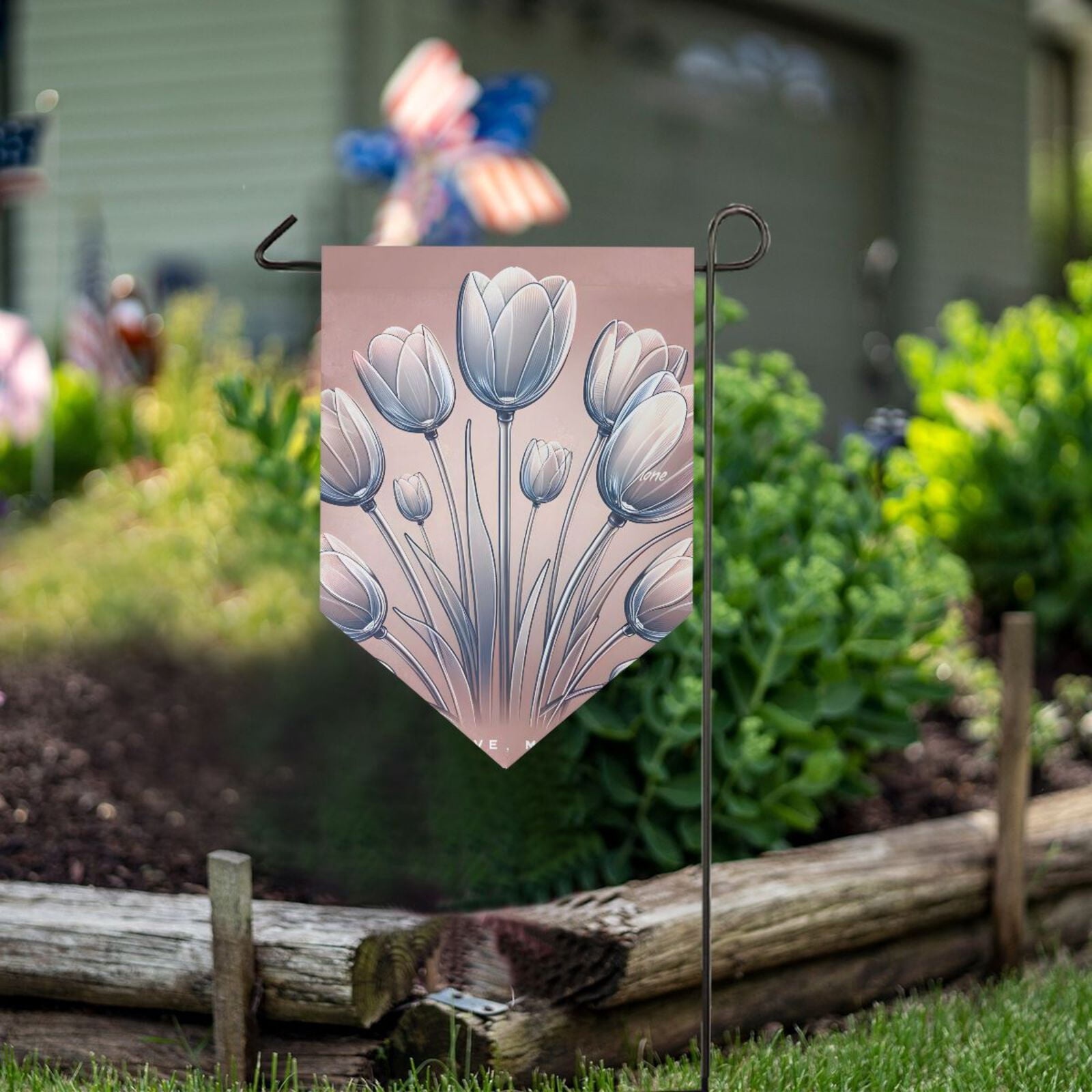 Love Mom Flowers Garden Flag 18
