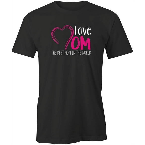 Love Mom Heart T-Shirt | Loving Mother Black Tee Gift