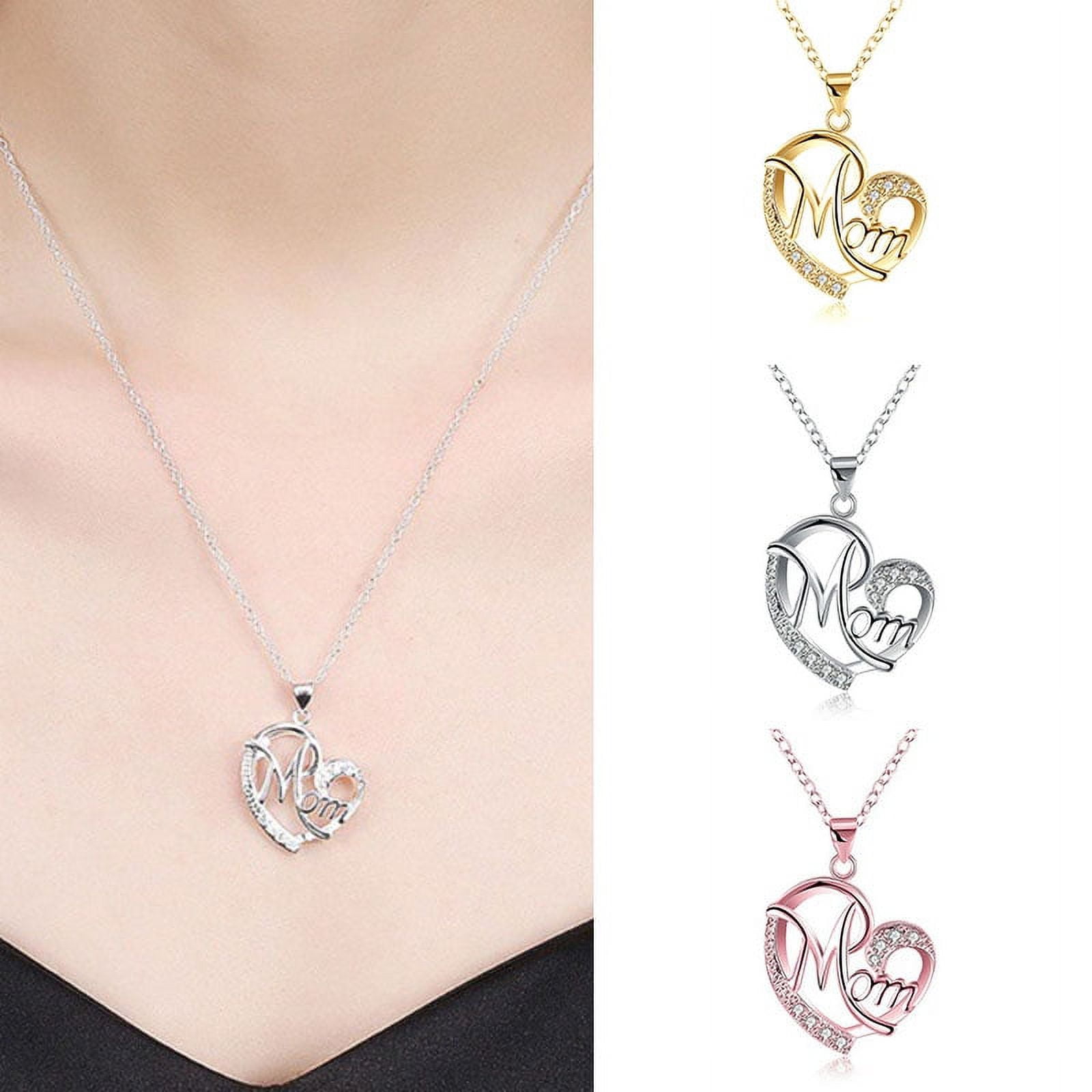 Gifts for Mum Necklace Mum Gifts Birthday Gifts for Mum Silver Necklace Mum  Necklace I Love You Mum Heart Necklace (20inch) : Amazon.co.uk: Fashion