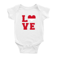 thumbnail image 1 of Love Monaco Flag Heart Cute Baby Rompers Newborn Clothes Outfits (White, 6-12 Months), 1 of 5