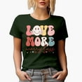 thumbnail image 1 of Love More Worry Less, Groovy Text, Retro Valentine's Day Gift, Military Green T-Shirt, 3XL, 1 of 5