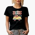 thumbnail image 1 of Love More, Worry Less & Hearts & Bear Lovers in a Car, Valentine's Day Gift, Black T-Shirt, Small, 1 of 5