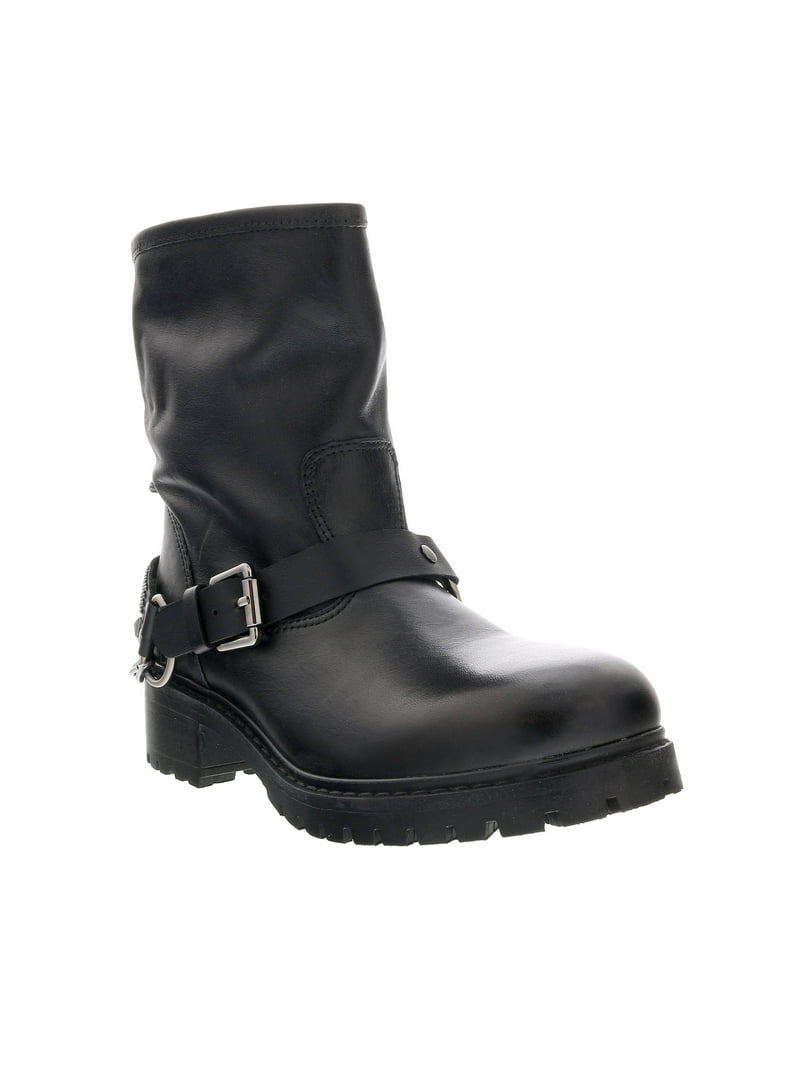 Love Moschino Black Gold Tone Embellished Biker Boots-5 for  display picture 3