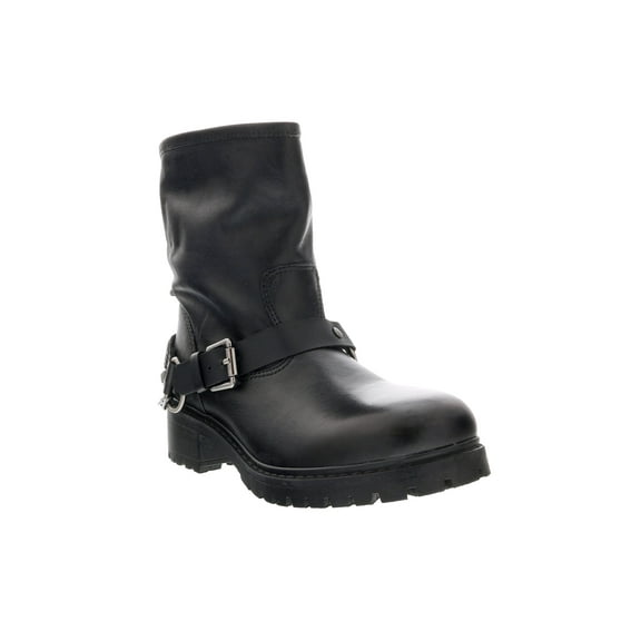 Love Moschino Black Gold Tone Embellished Biker Boots-5 for Womens