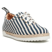 Love Moschino Blue/White Striped Lace Up Espadrilles-10 for Womens