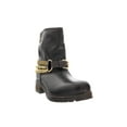 thumbnail image 1 of Love Moschino Brown  Gold Tone Embellished Biker Boots-6 for Womens, 1 of 5