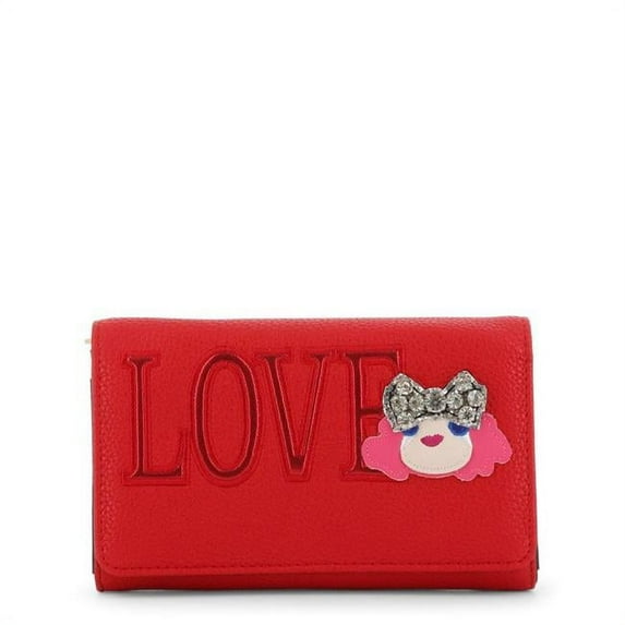 Love Moschino JC5652PP07KH-0500-Red-NOSIZE Womens Synthetic Leather Metallic Clutch Bag - Red