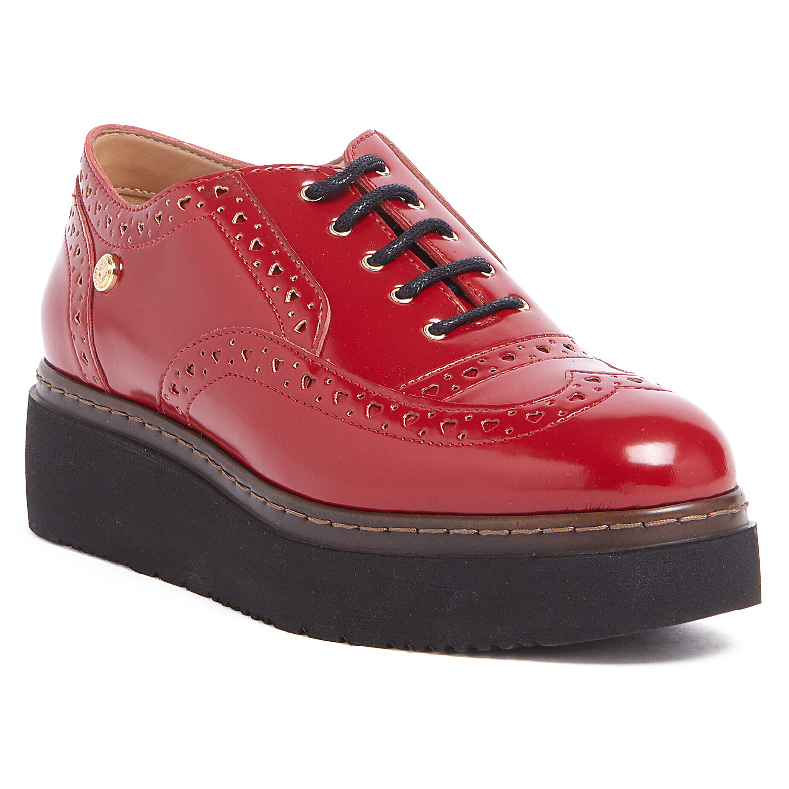 Love Moschino Red Lace Up Platform Derby Shoes 11 For Womens Walmart