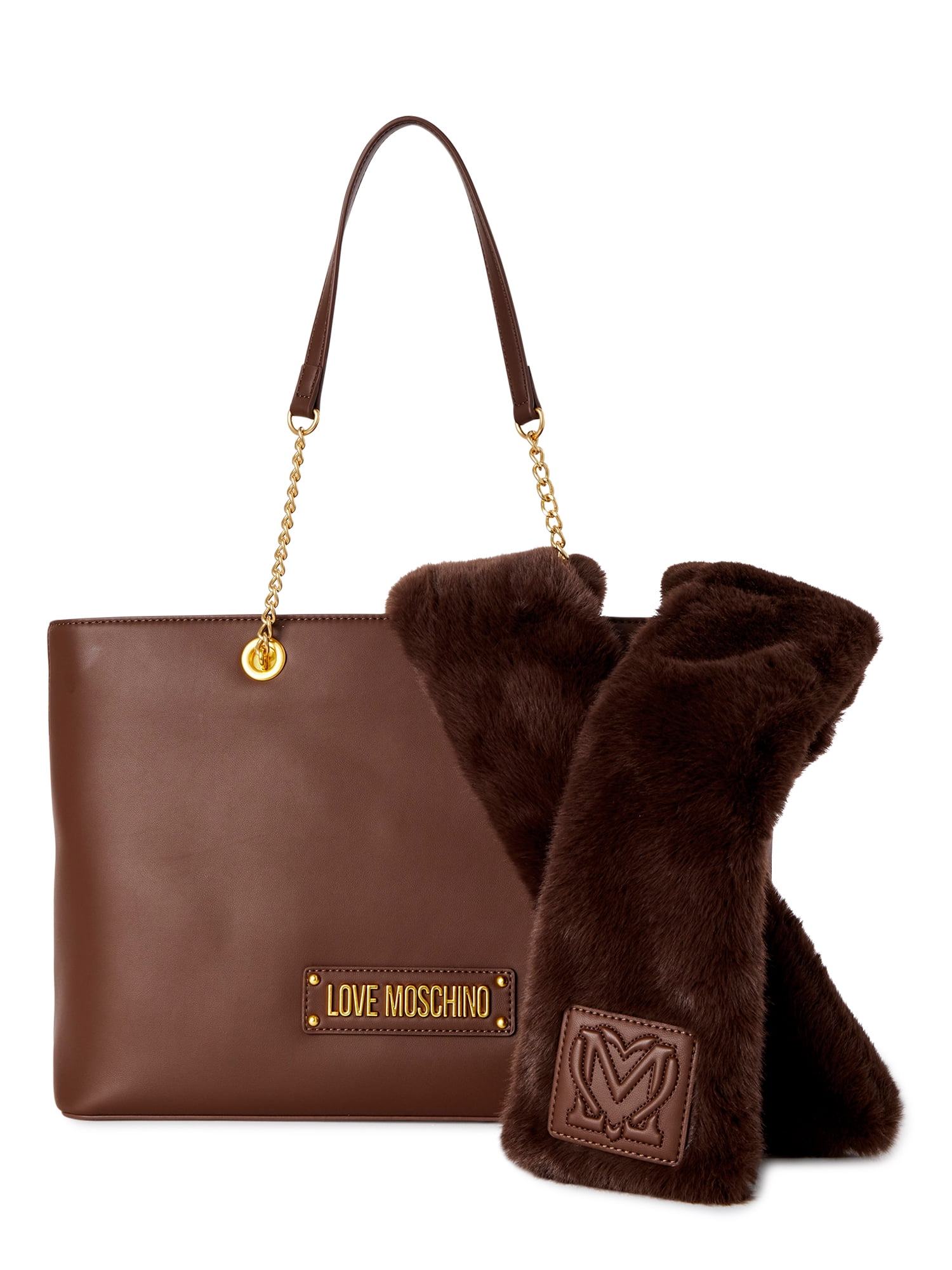 LOVE MOSCHINO Ancient Pink Tote Bag with Scarf for Her On Sale