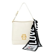 Love Moschino Women's Off-White Hobo Bag with Scarf
