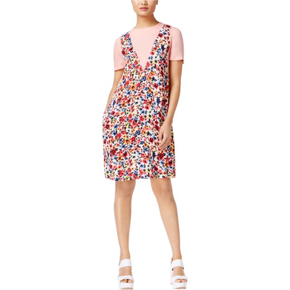 Love Moschino Womens Floral Shift Dress, Pink, 4