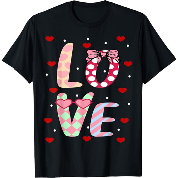 Love Mothers Day Cute Heart Pattern Mom Mama Momma Mommy T-Shirt