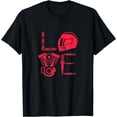 thumbnail image 1 of Love Motorcycle Cyclist Cycling Biking Helmet T-Shirt, 1 of 3
