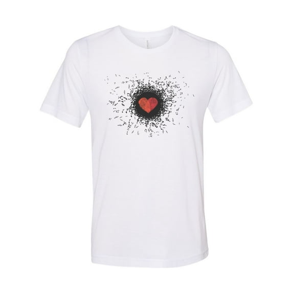 "Love Music Fingerprint, Music Shirt, Sublimation T, Music Lover, Unisex Tee, Music Apparel, Gift For Him, Musician Shirt, Musical Tee, XL, White"