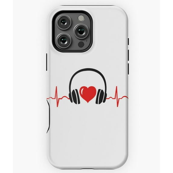 Love Music Heart Beat Design Phone Case for iPhone 16 15 14 13 12 11 Pro Max