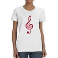thumbnail image 1 of Love Music Note Shaped T-Shirt Women -Smartprints Designs, Female Medium, 1 of 4
