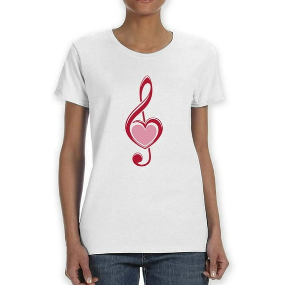 Love Music Note Shaped T-Shirt Women -Smartprints Designs, Female Small