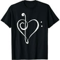 thumbnail image 1 of Love Music - Treble and Bass Clef Heart T-Shirt T-Shirt, 1 of 4