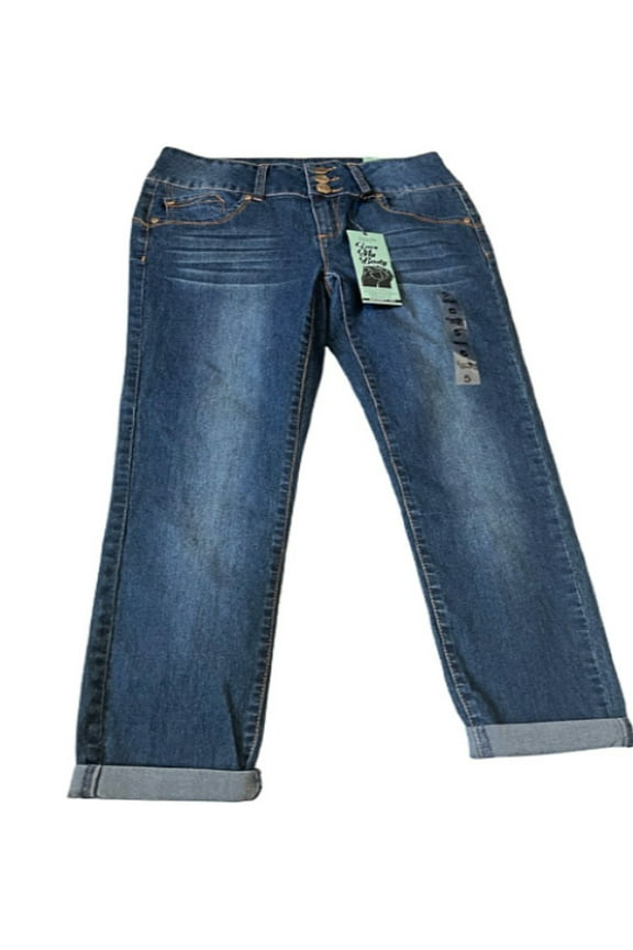 Love My Booty  Maternity Deep Cuff Crop Medium Wash Cropped Jeans S/5