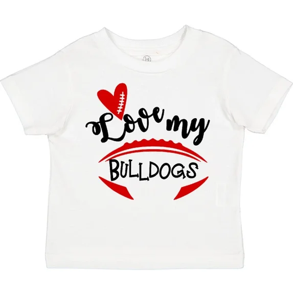 Love My Bulldogs Football Toddler T-Shirt Boodlebug Graphics Sports TODDLER SHORT SLEEVE TEE BELLA CANVAS 3001T