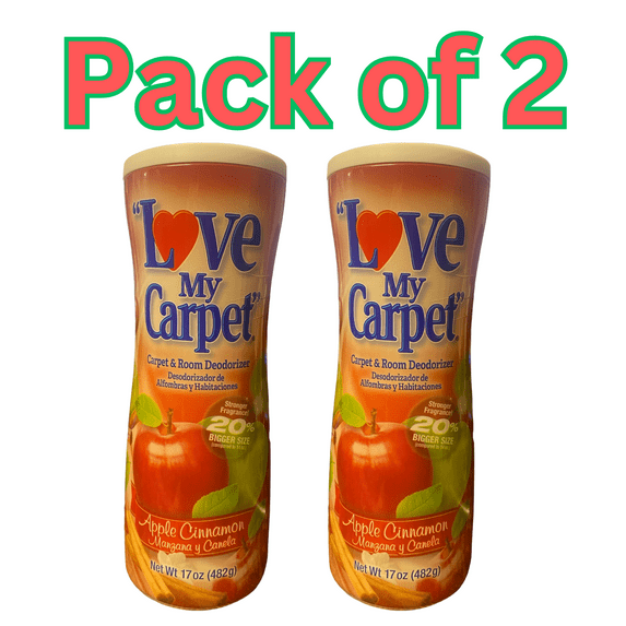 Love My Carpet Carpet & Room Deodorizer, Apple Cinnamon, 17 oz (Pack of 2)
