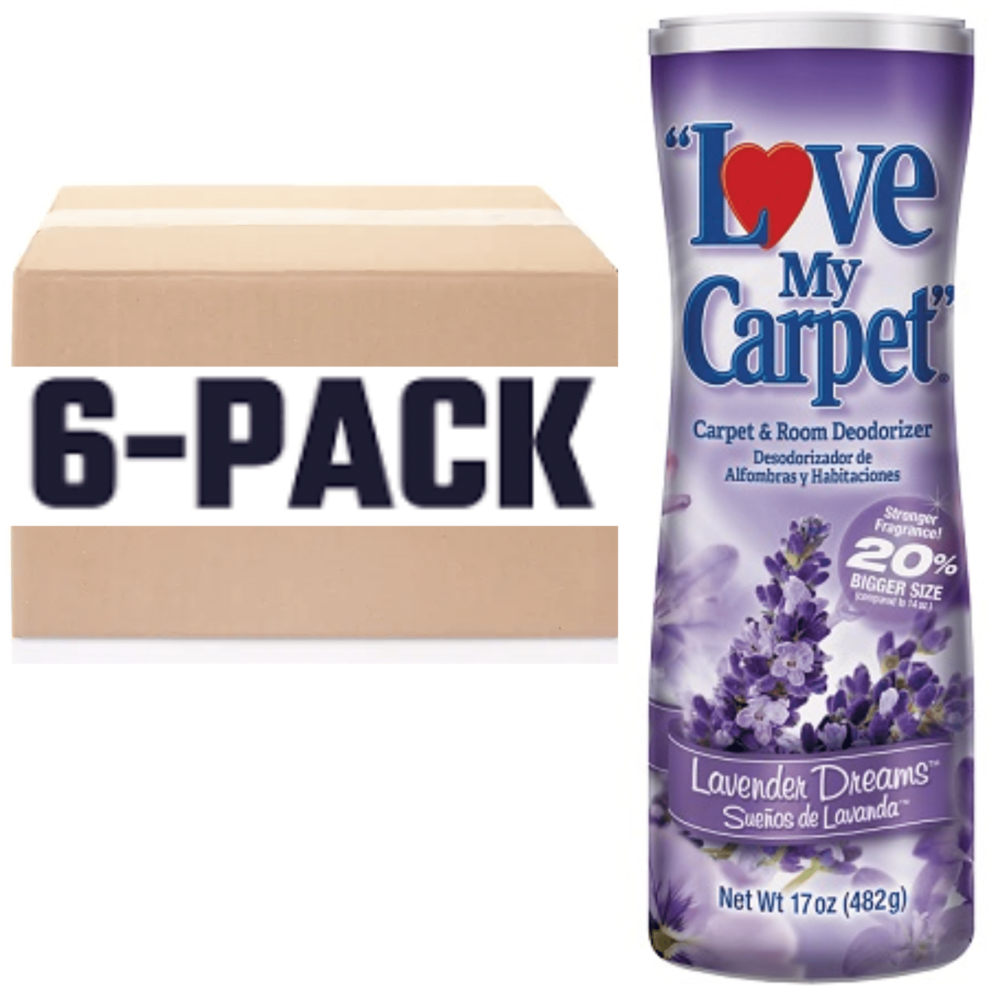 Love My Carpet Room Deodorizer, LAVENDER DREAMS 17 Oz. infused With Fragrance MAGIC OF WIZARD FRESHNESS (Pack Of 6 BOXED)