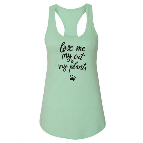 Love My Cat And Plants Racerback Tank Women -Image by Shutterstock, Female x-Small