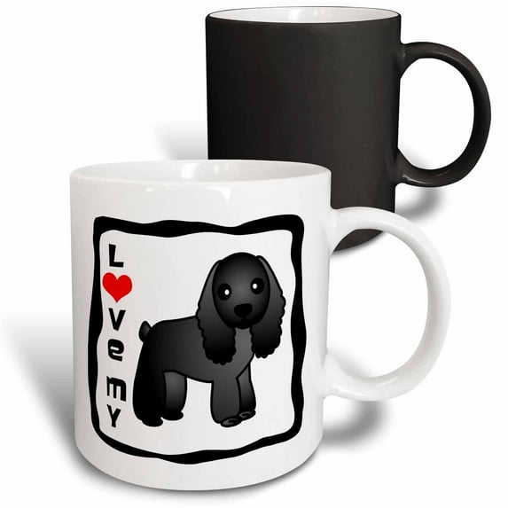3drose, Love My Cocker Spaniel Black, 11oz Magic Transforming Mug