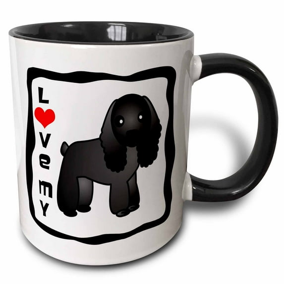 3drose, Love My Cocker Spaniel Black, 15oz Two-tone Black Mug