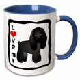 thumbnail image 1 of 3drose, Love My Cocker Spaniel Black, 15oz Two-tone Blue Mug, 1 of 6