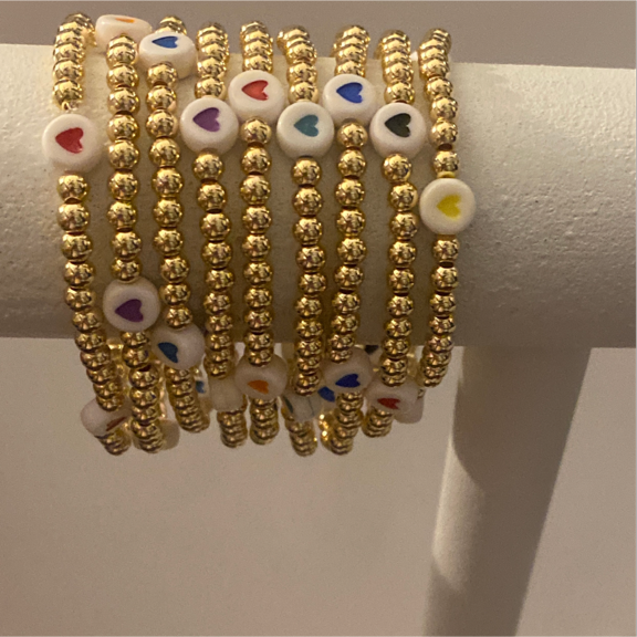 Love My College Gold Ball Bracelet m - l: - fits 7 - 7.5 wrist