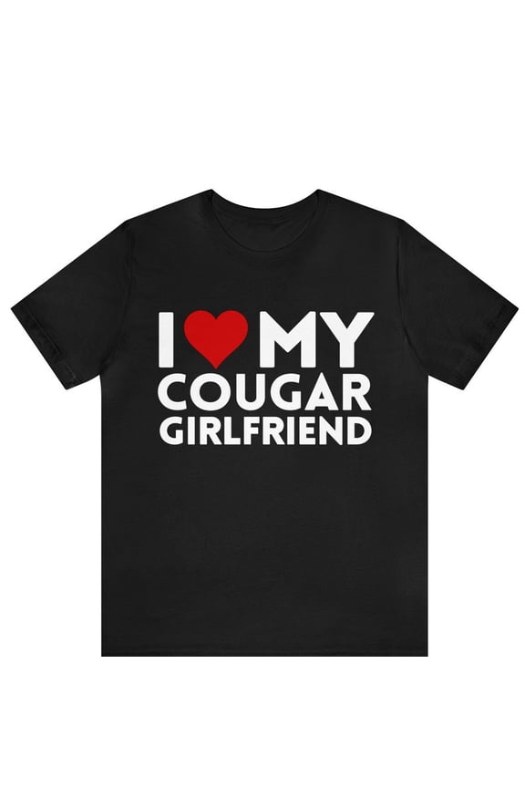 Love My Cougar Partner Heart Age Gap Humor Graphic Novelty Tee Shirt,for men and women up to 5XL