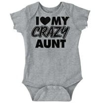 Love My Crazy Aunt Funny Cool Auntie Romper Boys or Girls Infant Baby Brisco Brands 12M