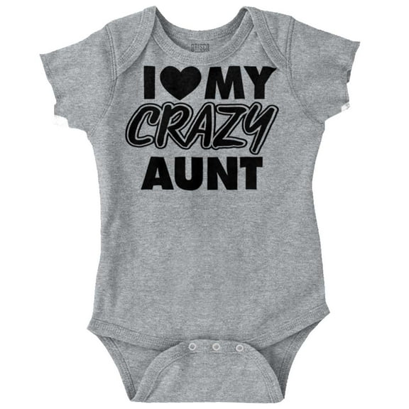 Love My Crazy Aunt Funny Cool Auntie Romper Boys or Girls Infant Baby Brisco Brands 6M