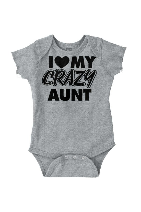 Love My Crazy Aunt Funny Cool Auntie Romper Boys or Girls Infant Baby Brisco Brands 6M