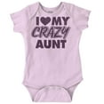 thumbnail image 1 of Love My Crazy Aunt Funny Cool Auntie Romper Boys or Girls Infant Baby Brisco Brands NB, 1 of 7