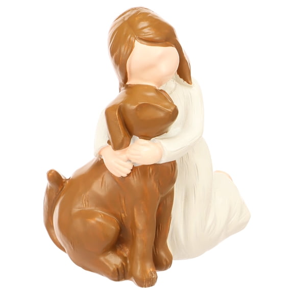 Love My Dog Figurines Statues Cute Dog Angel Friendship Remembrance Presents for Pet Lovers Living Room Bookshelf