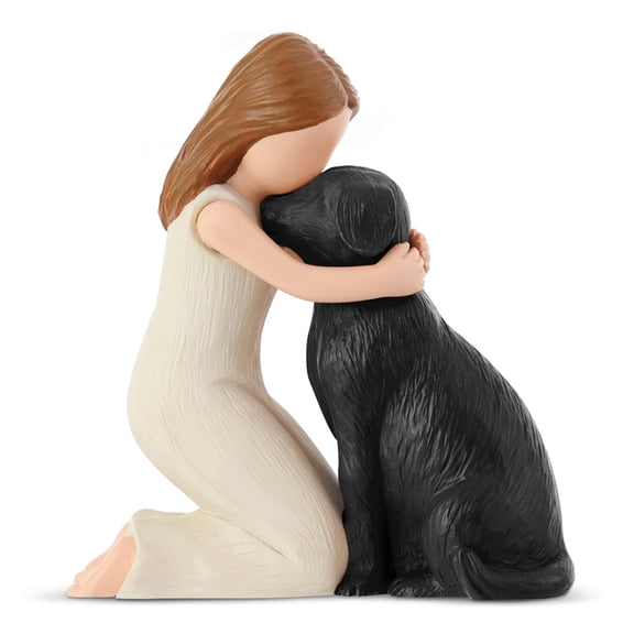 Love My Dog Figurines Statues, Dog Angel Friendship Remembrance Gifts, Sculpted Hand-Painted Figures for Dog Lovers A