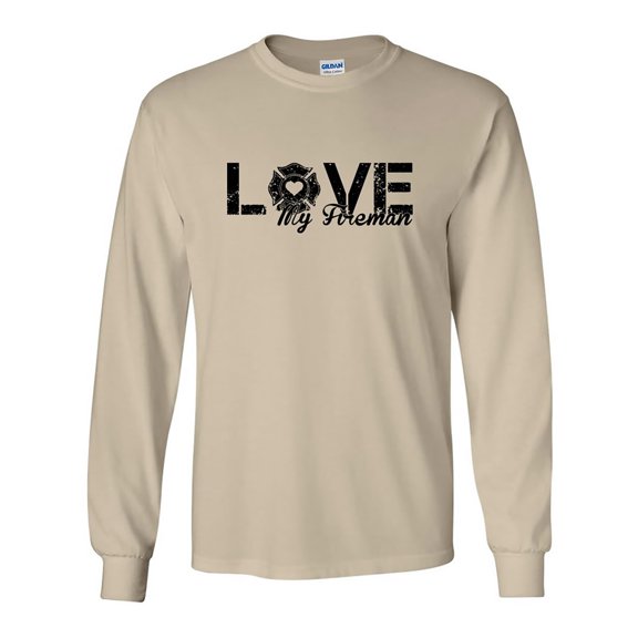Love My Fireman Adult Long Sleeve T-Shirt