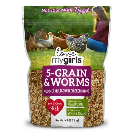 Love My Girls 5-Grain & Worms Gourmet Chicken Treats, 5 lb. Bag, 1-Pack