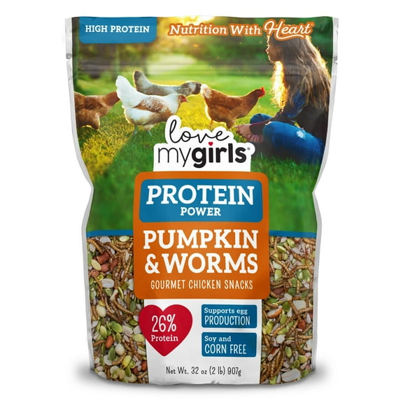 Love My Girls Pumpkin & Worms Gourmet Multi-Grain Chicken Treats, 2 lb. Bag, 1-Pack