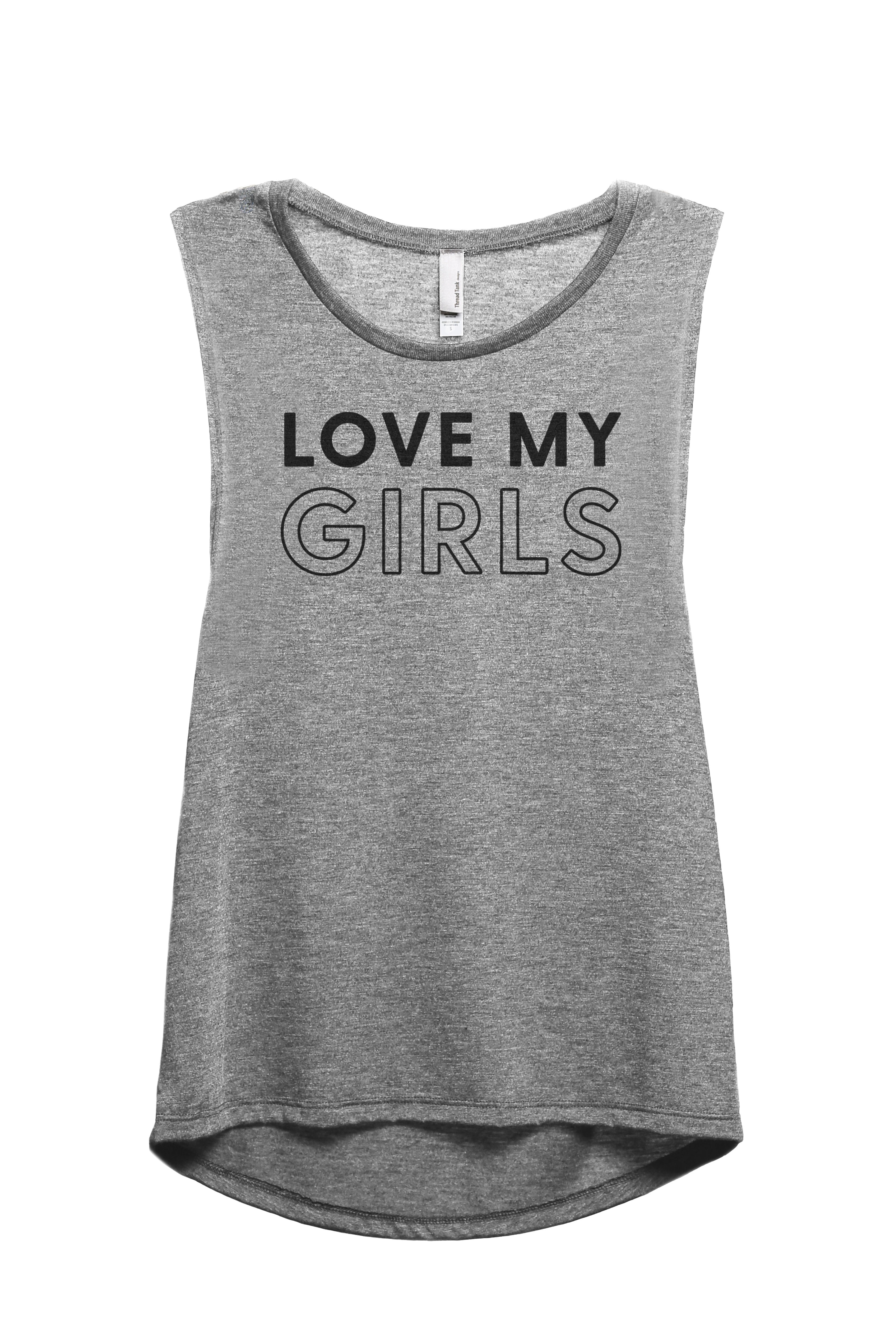 Love My Girls Women's Fashion Sleeveless Muscle Workout Yoga Tank Top  Heather Grey Grey Small 