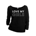 thumbnail image 1 of Love My Girls Women's Fashion Slouchy 3/4 Sleeves Raglan Lightweight Sweatshirt Black Small, 1 of 3