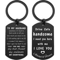 thumbnail image 1 of Love My Husband Keychain - Husband Birthday Gift Ideas - Mens Christmas Anniversary Keychain Gifts for Him, Valentines, 1 of 5