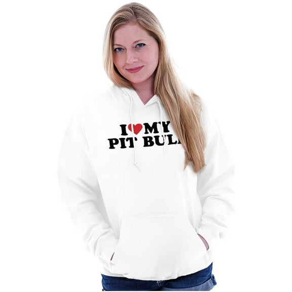Love My Pit Bull Dog Owner Heart Women Plus Size Graphic Pullover Hoodie Brisco Brands 2X